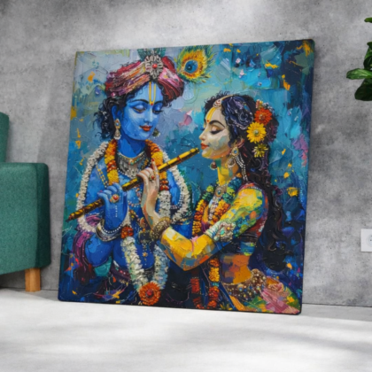 Eternal Devotion – Radha Krishna Premium Canvas Wall Art